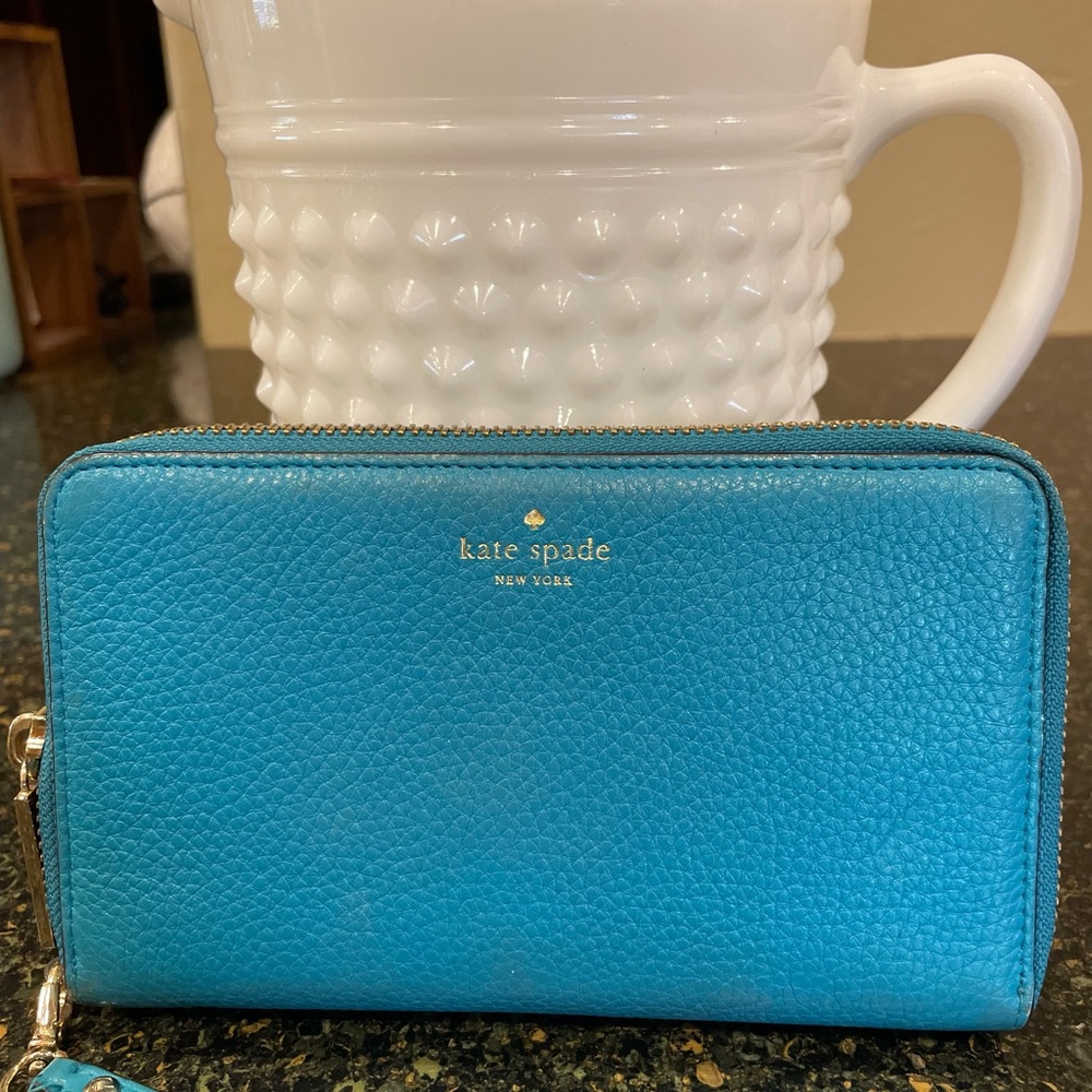 Kate Spade Turquoise Leila Large Continental Leather … Gem